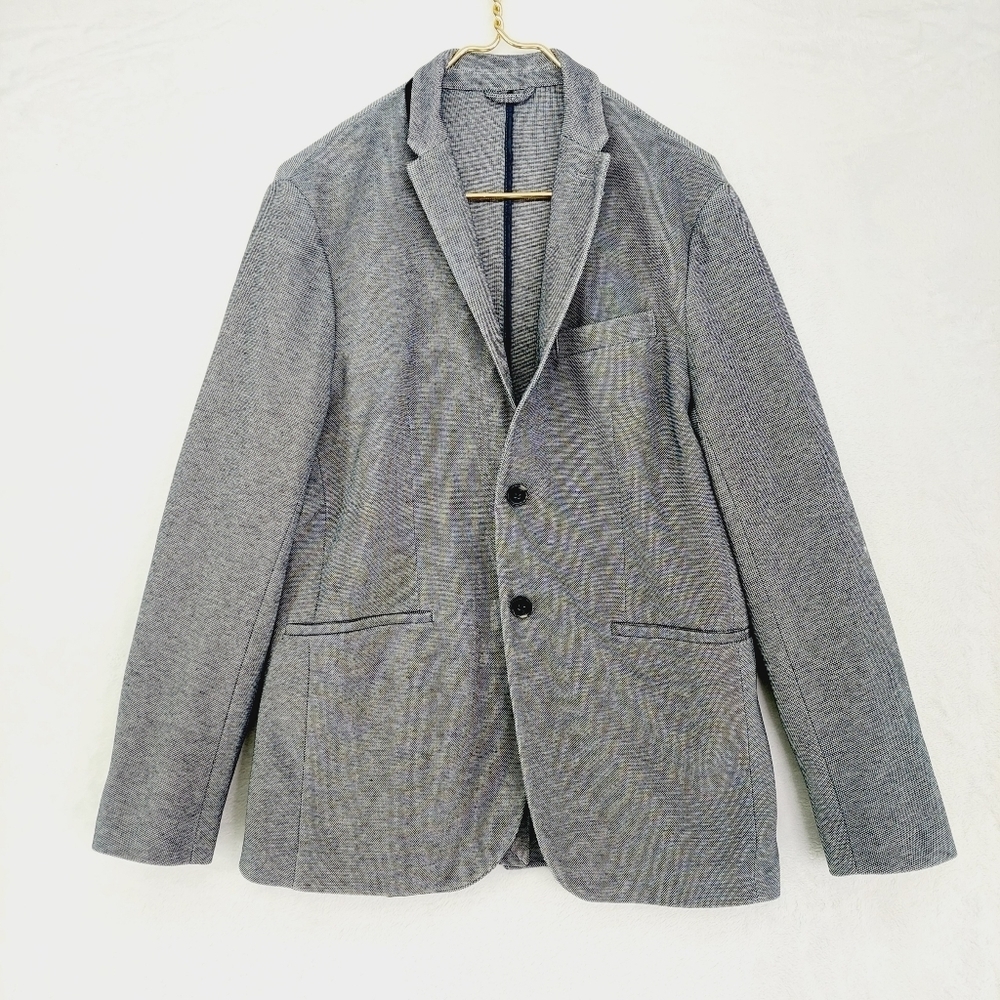 Zara Gray Polyester Long Sleeve Two Button Blazer 6117